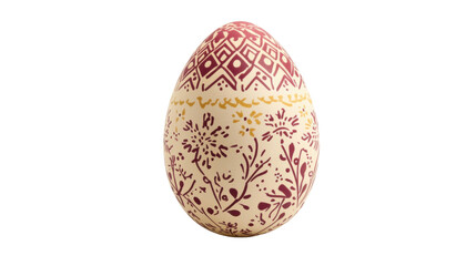 Decorated easter egg rotating on transparent background