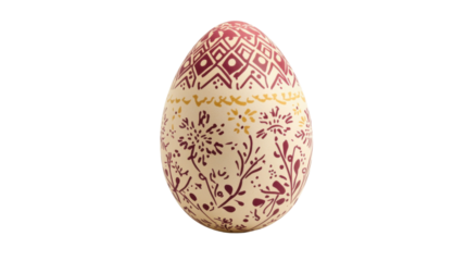 Decorated easter egg rotating on transparent background
