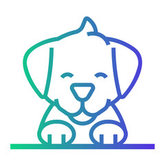 dog Line Gradient Icon