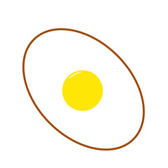 frying egg doodle line illustration