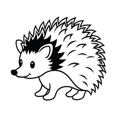 Vector Illustration of Cute Hedgehog Cartoon Design
