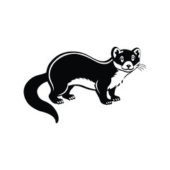Fototapeta premium Ferret, Ferret vector, Cute ferret, Ferret vector graphics, Black and white ferret, Ferret vector illustration