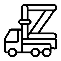 Concrete Pump Truck Line Icon