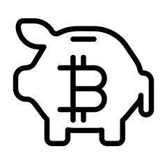 Crypto Saving Line Icon