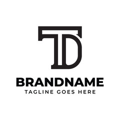 Obraz premium Letters TD Monogram Logo, suitable for any brand with TD or DT initials