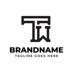 Letters TW Monogram Logo, suitable for any brand with TW or WT initials