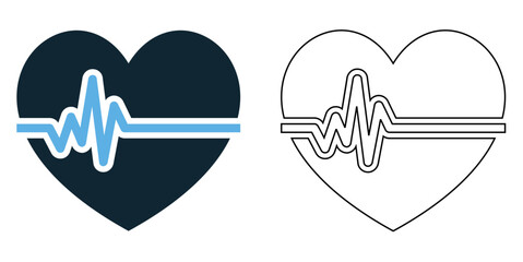 EKG icon vector, heart monitoring, cardiology, and medical diagnostics, hospitals, clinics, doctors, and healthcare services pictogram symbol ui and ux design, glyphs and stroke line