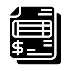 Invoice Document Solid Icon