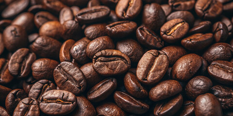 Coffee Beans Background: Close-Up Image of Coffee