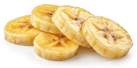A Collection of Delicious Banana Slices Isolated on a Background