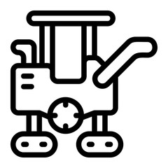 Road Milling Machine Line Icon