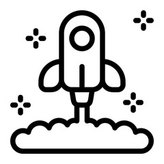Rocket Launch Line Icon