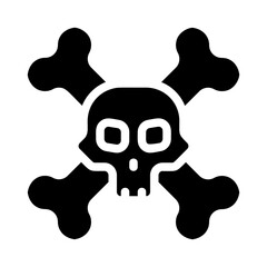 Skull and Crossbones Solid Icon