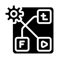 Social Media Management Solid Icon