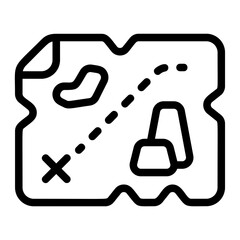 Treasure Map Line Icon