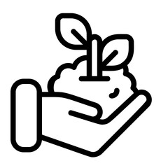 Tree Planting Line Icon