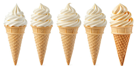 Delicious Collection of Cream Horns Isolated on a Clean Background for Sweet Treats