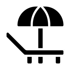 Sun Lounger Solid Icon
