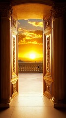 Golden Gateway to Sunset: A Breathtaking View