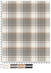 Plaid fabric pattern, blue, brown, cream, seamless for textiles, and for designing clothes, skirts or decorative fabrics. Vector illustration.