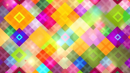 Digital Argyle Pattern with Pixelated Effect - Abstract Geometric Design
