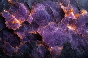 Striking Purple Lepidolite Crystal Texture Background Glowing Gemstone Mineral Rock Surface