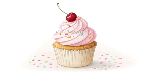 Cupcake Isolated on a White Background for Sweet Celebrations