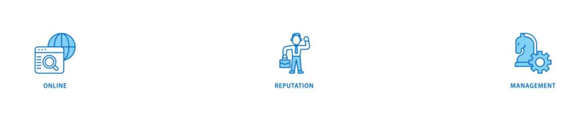 ORM icon set flow process which consists of internet, browser, winner, trust, favorite, and business icon live stroke and easy to edit .