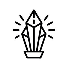 Mystic Crystal Energy Symbol Line Art