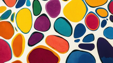 Ethereal Fluidity - Vivid Abstract Acrylic Painting with Organic Cells on White Background