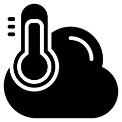 temperature cloud cloudy weather solid glyph icon