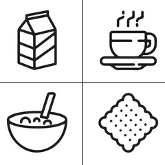 National Cereal Day,food, cup, soup, coffee, hot, dish, drink, meal, bath, toilet, spoon, dinner, breakfast, bowl vector design icon symbol set 