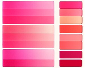 Pink color palette swatches; gradient shades; design resource. Generative ai