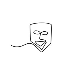 continuous line carnival mask