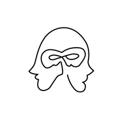 continuous line carnival mask