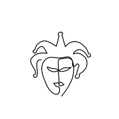 continuous line carnival mask