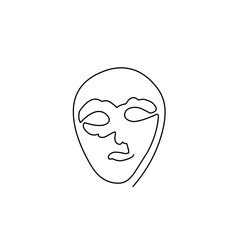 continuous line carnival mask