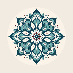Vibrant Minimalist Mandala with Geometric Patterns for Invitations and Cards
