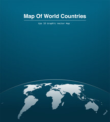 Vector design of a world map post or publication with a formal and sober design
