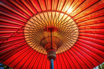 Vibrant Glow Beneath an Umbrella