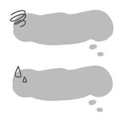 ネガティブ吹き出し　ぐるぐるとしずく