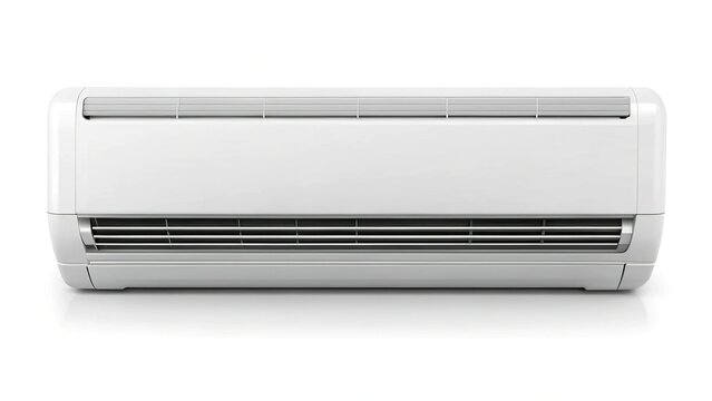 White Air Conditioner Machine Isolated on White Background for Advertising