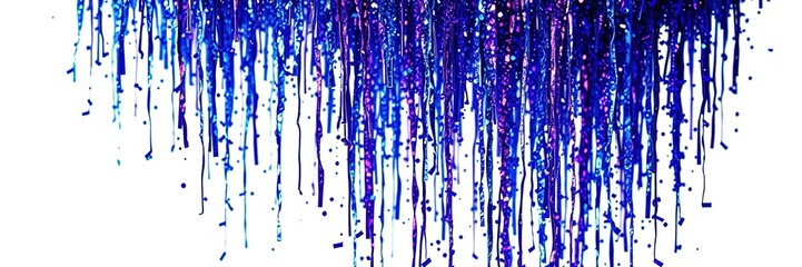 Shimmering Cascade of Blue and Purple Glitter