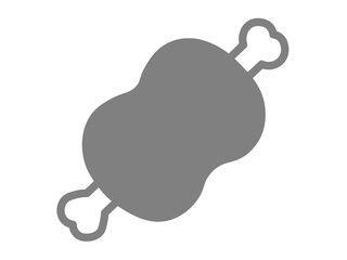 骨付き肉のシルエットアイコン