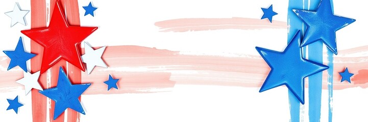 Obraz premium Stars and Stripes Extravaganza: A Painted Celebration of Independence