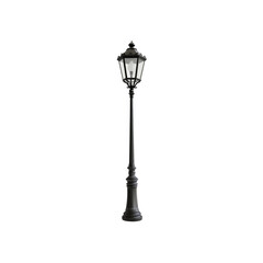 A vintage street lamp featuring an ornate design, illuminating the surroundings with a warm glow.
