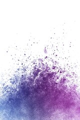 Obraz premium Purple blue powder explosion, white background, design element