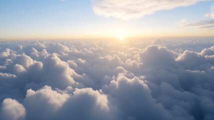 Breathtaking Sunrise Over Cloud Layer Showcasing Nature's Splendor and Tranquility : Generative AI