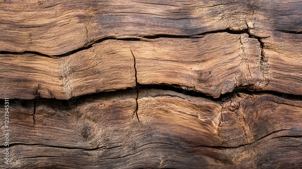 Poster closeup of weathered wood texture with distinctive grains : generative ai