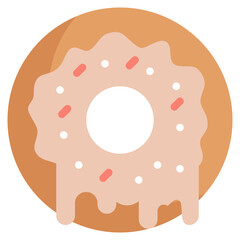 bakery dessert sweets donut food flat style icon